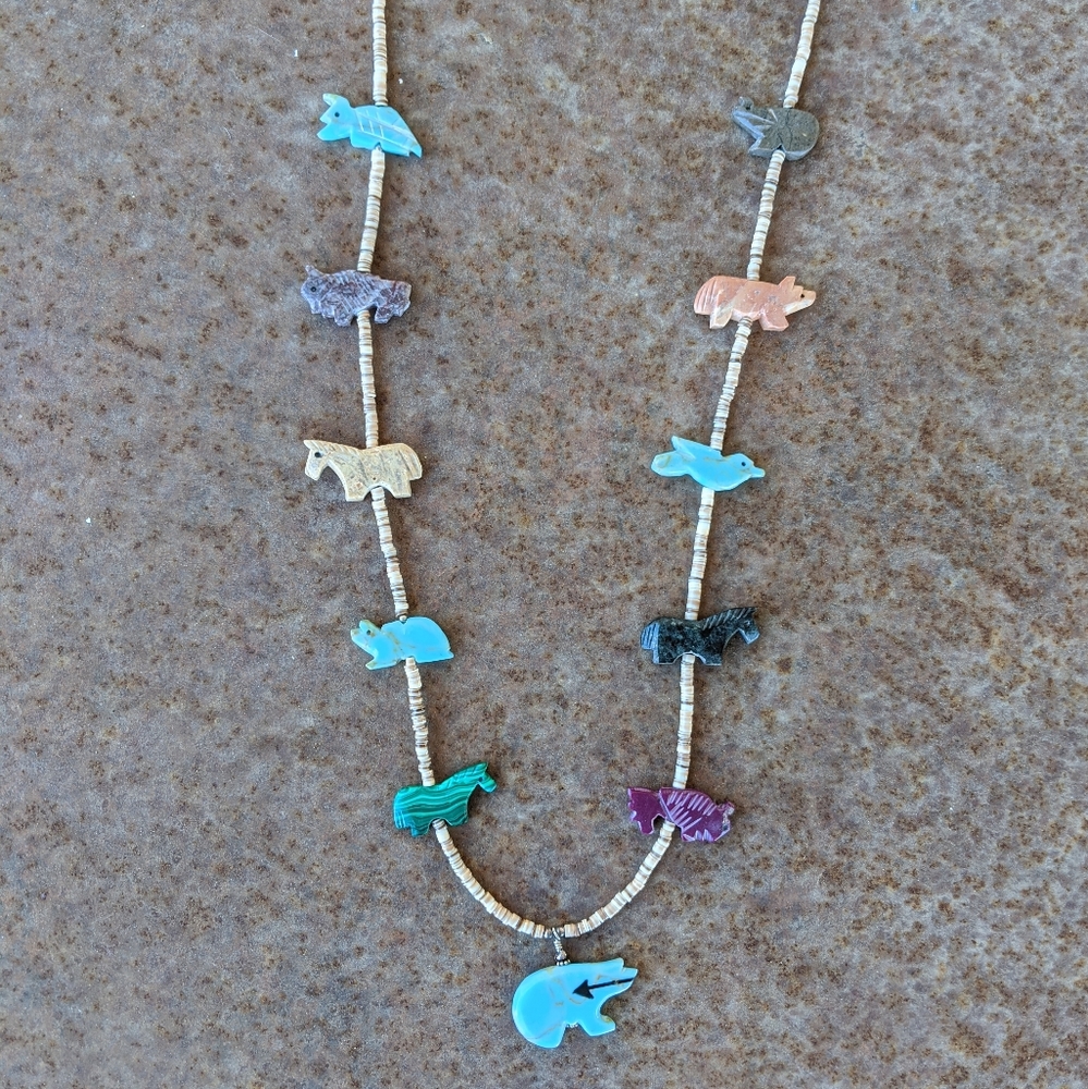 Native American Indian Fetish bear animal necklace - Picture 4 of 6